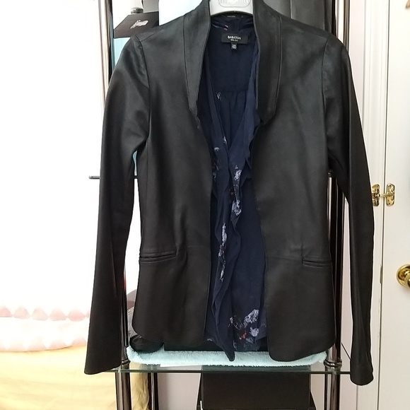 Mackage Jackets & Blazers - Mackage black long sleeve leather blazer jacket size XXS two pockets lig…